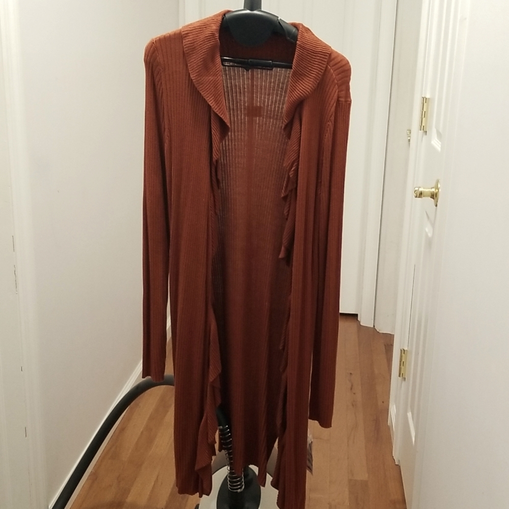 Small rust color cardigan INC